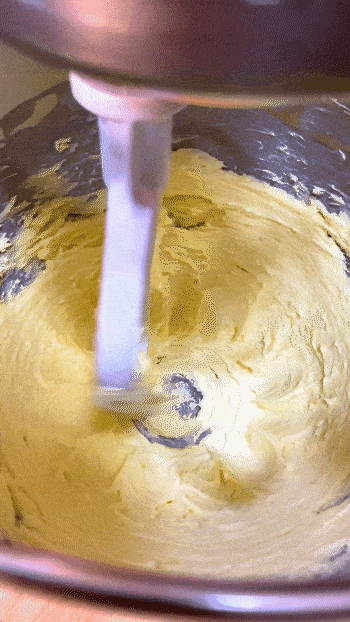 creaming the butter using a stand-alone mixture