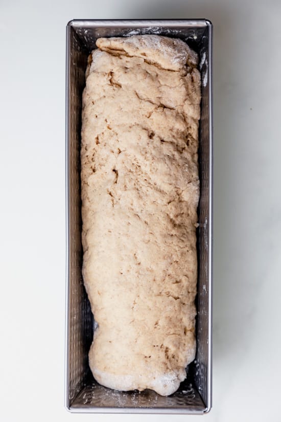 the gluten-free cinnamon dough after rising
